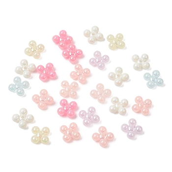 UV Plating Opaque Acrylic Beads, Flower, AB Color Plated, Mixed Color, 13x5mm, Hole: 1.8mm, about 1630pcs/500g