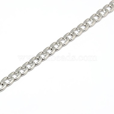 Tarnish Resistant 304 Stainless Steel Curb Chain/Twisted Chain Necklace Making(STAS-A028-N122P)-2