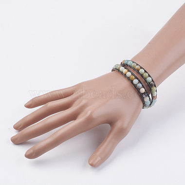 Natural Gemstone Wrap Bracelet(BJEW-JB03613)-6