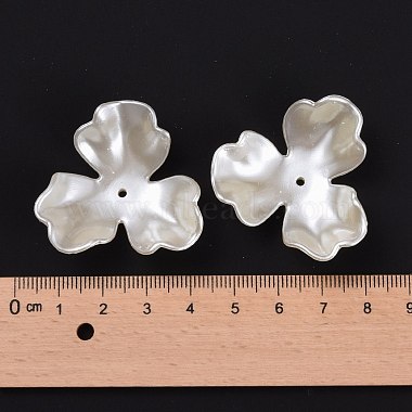 3-Petal Flower ABS Plastic Imitation Pearl Bead Caps(X-OACR-R016-05)-4