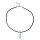 Angel Shape Alloy with Glass Pendant Necklaces(NJEW-JN04560)-6