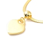 Rack Plating Brass Heart Pendant Necklace with Flat Snake Chans for Women, Cadmium Free & Lead Free, Real 18K Gold Plated, 16.53 inch(42cm)