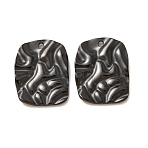 304 Stainless Steel Pendants, Hammered Rectangle Charms, Ion Plating(IP), Long-Lasting Plated, Black, 18.5x14x2mm, Hole: 1.4mm(SA-CBA725A-01EB)