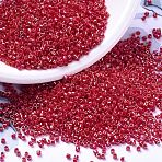 MIYUKI Delica Beads, Cylinder, Japanese Seed Beads, 11/0, (DB0214) Opaque Red Luster, 1.3x1.6mm, Hole: 0.8mm, about 10000pcs/bag, 50g/bag(SEED-X0054-DB0214)