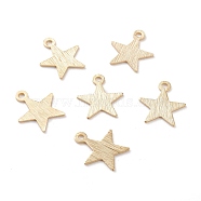 Brass Charms, Star, Real 24K Gold Plated, 11.5x10x0.5mm, Hole: 1.2mm(KK-Y003-13G)