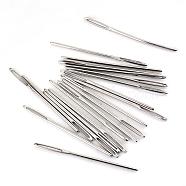 Iron Tapestry Needles, Platinum, 69x2mm, Hole: 16x1mm, about 20pcs/bag(IFIN-R219-08)