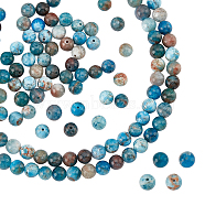 Round Natural Apatite Beads Strands, Grade AB, 6mm, Hole: 1mm, about 64pcs/strand, 15.71''(39.9cm), 1 strand/box(G-NB0003-83)