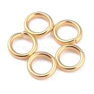 Rack Plating Brass Jump Rings, Open Jump Rings, Long-Lasting Plated, Real 24K Gold Plated, 4x0.8mm, 20 Gauge, Inner Diameter: 2.5mm(KK-O139-18E-G)