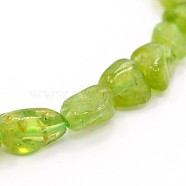 Natural Peridot Bead Strands, Nuggets, 5~19x4~9x3~9mm, Hole: 0.5~1mm, about 15.7 inch(G-J280-02)