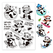 PVC Plastic Stamps, for DIY Scrapbooking, Photo Album Decorative, Cards Making, Stamp Sheets, Panda Pattern, 16x11x0.3cm(DIY-WH0167-56-656)