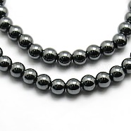 Grade AAA Magnetic Synthetic Hematite Round Bead Strands, 6mm, Hole: 0.8mm, about 66~70pcs/strand, 16 inch(X-G-G644-D-11)