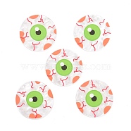 Acrylic Pendants, for Halloween, Flat Round with Eye, Colorful, 38x2mm, Hole: 1.5mm(MACR-M020-04)