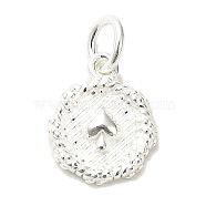 Sterling Silver Charms, with Jump Ring, with S925 Stamp, Peach, 13x10x2.5mm, Hole: 3.5mm(STER-E070-03G)