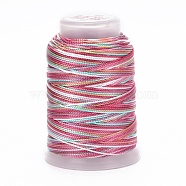 5 Rolls 12-Ply Segment Dyed Polyester Cords, Milan Cord, Round, Cerise, 0.4mm, about 71.08 Yards(65m)/Roll(WCOR-P001-01B-08)