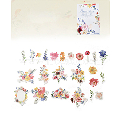 25Pcs Flowers Theme DIY Paper Stickers, for DIY Album Scrapbook, Diary Decoration, Flamingo, 42~97x29~88x0.1mm(STIC-U004-02A)