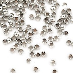 Brass Crimp Beads, Platinum, 2.5x1.8mm, Hole: 1.5mm(KK-S509-01P-01)