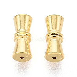 925 Sterling Silver Screw Clasps, with S925 Stamp, Golden, 11x5mm, Hole: 1mm(STER-T008-50G-02)