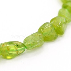 Natural Peridot Bead Strands, Tumbled Stone, Nuggets, 5~19x4~9x3~9mm, Hole: 0.5~1mm, about 15.7 inch(G-J280-02)