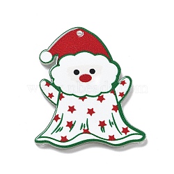 Christmas Theme Acrylic Pendants, Snowman, 39x33.5x2mm, Hole: 1.6mm(FIND-R006-02D)