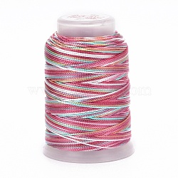 5 Rolls 12-Ply Segment Dyed Polyester Cords, Milan Cord, Round, Cerise, 0.4mm, about 71.08 Yards(65m)/Roll(WCOR-P001-01B-08)