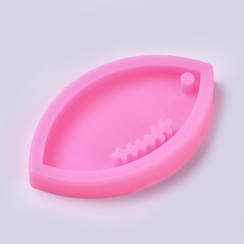Pendant Silicone Molds, Resin Casting Molds, For UV Resin, Epoxy Resin Jewelry Making, Rugby/Football, Pink, 81x50x11mm