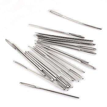 Iron Tapestry Needles, Platinum, 69x2mm, Hole: 16x1mm, about 20pcs/bag