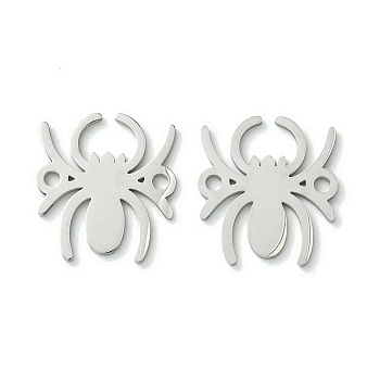201 Stainless Steel Connector Charms, Laser Cut, Spider Link, Stainless Steel Color, 17x15.5x1mm, Hole: 1.6mm