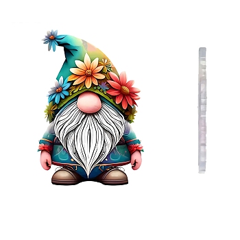 Gnome Acrylic Pendant Decorations, Hanging Ornaments, Colorful, 37x55x3mm