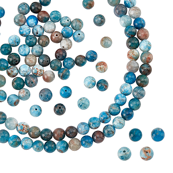 Round Natural Apatite Beads Strands, Grade AB, 6mm, Hole: 1mm, about 64pcs/strand, 15.71''(39.9cm), 1 strand/box