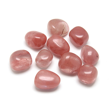 Cherry Quartz Beads, Tumbled Stone, No Hole/Undrilled, Nuggets, 20~30x15~22x14~20mm, about 90pcs/1000g