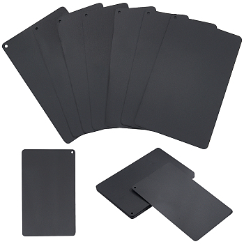 10Pcs Rectangle Aluminium Blank Tags, Aluminum Plant Tags, Black, 53x85x0.8mm, Hole: 2mm