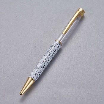 Creative Empty Tube Ballpoint Pens, with Black Ink Pen Refill Inside, for DIY Glitter Epoxy Resin Crystal Ballpoint Pen Herbarium Pen Making, Golden, Gainsboro, 140x10mm