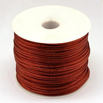 Nylon Thread, Rattail Satin Cord, Saddle Brown, 1.0mm, about 76.55 yards(70m)/roll