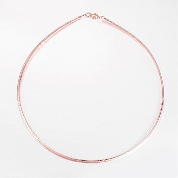 304 Stainless Steel Necklaces, with Lobster Clasps, Rose Gold, 17.7 inch(45cm)