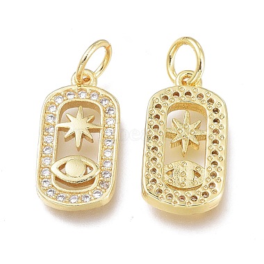 Brass Micro Pave Clear Cubic Zirconia Charms(ZIRC-L076-053G)-2