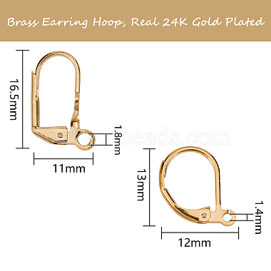 24Pcs 6 Styles Brass Huggie Hoop Earring Findings & Leverback Earring Findings(KK-SZ0001-48)-6