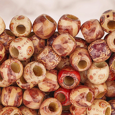 3 Bags Printed Wooden Dyed Beads(WOOD-SC0002-20)-6