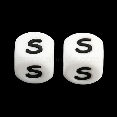 12mm Letter S Silicone Beads