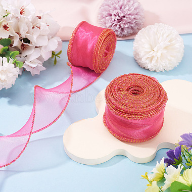 2 Rolls Polyester Mesh Ribbons(SRIB-TA0003-42B)-5