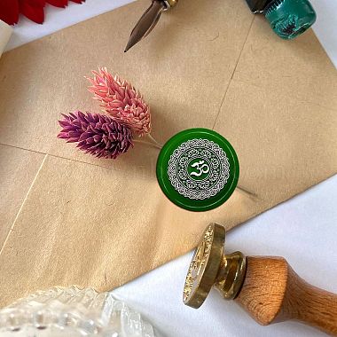 Brass Wax Seal Stamp with Handle(AJEW-WH0184-0547)-3