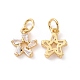 Star Brass Micro Pave Clear Cubic Zirconia Charms(KK-G435-43G)-1