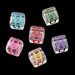 Acrylic European Beads, Large Hole Beads, Cube, Mixed Colors, Letter U, 9.5~10x9x9mm, Hole: 4mm(MACR-I042-01U)