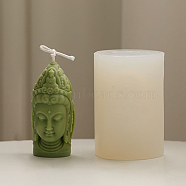 DIY Candle Food Grade Silicone Molds, Resin Casting Molds, For UV Resin, Epoxy Resin Jewelry Making, Avalokitesvara Head, White, 9x6x5cm(CAND-PW0005-009A)