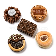 Opaque Resin Imitation Food Decoden Cabochons, Cookies Mixed Shapes, Mixed Color, 17.5~18x13~19x6.5~9mm(CRES-H002-01B)