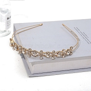 Wedding Bridal Glass Rhinestone Hair Bands for Women Girls, Golden, 150mm(PW-WG5C605-01)