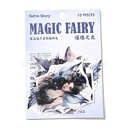 10Pcs Magic Fairy Waterproof PET Self-Adhesive Decorative Stickers, for DIY Scrapbooking, Indigo, 63~80x52~63x0.2mm(DIY-M053-05A)