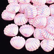 Resin Cabochons, AB Color, Shell, Pink, 21x19x6mm(CRES-S305-01F)