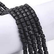 Handmade Polymer Clay Bead Strands, Column, Black, 6.5x6mm, Hole: 1.2mm, about 61pcs/strand, 15.75 inch(40cm)(X-CLAY-ZX006-01L)