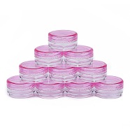 3G Plastic Empty Portable Facial Cream Jar, Refillable Cosmetic Containers, with Screw Lid, Deep Pink, 2.9x1.6cm, Capacity: 3g(X-MRMJ-WH0020-01B)