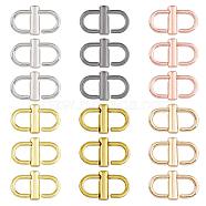 18Pcs 6 Colors Alloy Adjustable Buckles, for Chain Strap Bag Shorten Handbag Crossbody Chain Accessories, Mixed Color, 21.5x12.5x4mm, Inner Diameter: 6.5x18mm, 3pcs/color(FIND-FH0008-36)